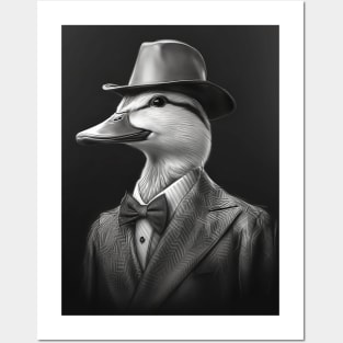 Duck in Suit and Hat Posters and Art